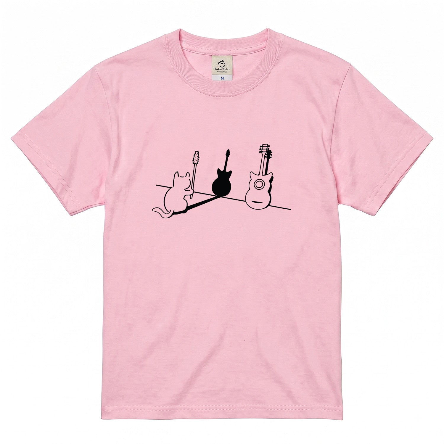 猫ギター 猫Tシャツ|音楽好きに人気